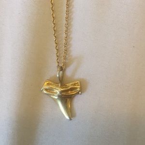 Gold shark tooth necklace